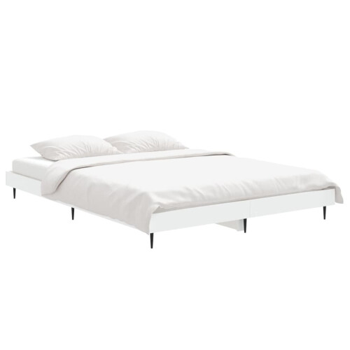 VidaXL (white, 140 x 190 cm) vidaXL Bed Frame Bedroom Platform Bed Frame Bedstead Bed Base Engineered Wood 2