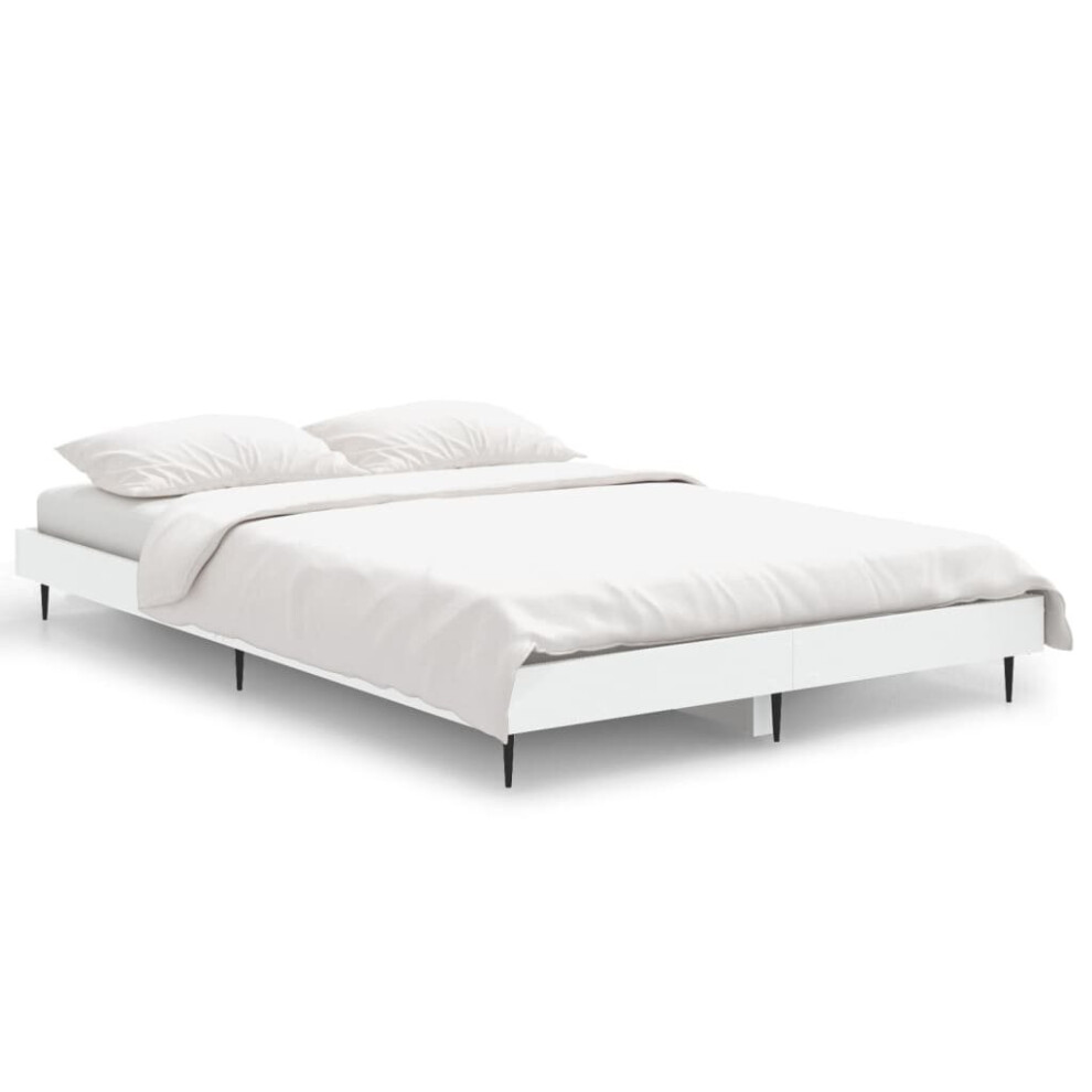 Vidaxl (White, 120 X 190 Cm) Bed Frame Bedroom Platform Bed Frame Bedstead Bed Base Engineered Wood