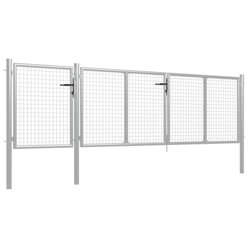 VidaXL vidaXL Gartentor aus Stahl 400 x 75 cm Silber 1