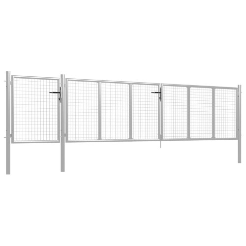 VidaXL vidaXL Gartentor aus Stahl 500 x 75 cm Silber 1