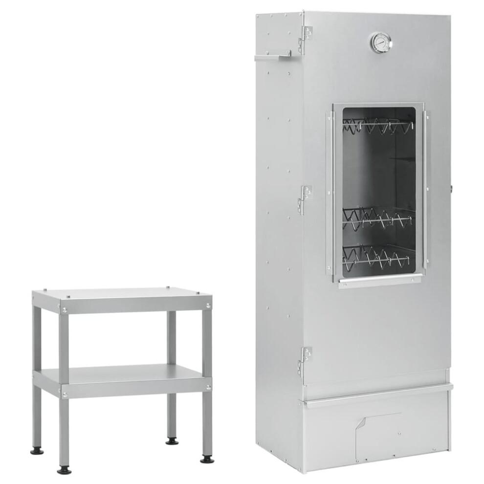 Vidaxl (With Window, 44.5 X 29 X 110 Cm 2 Piece) Bbq Oven Smoker Barbeque Grill Bbq Smoker Smokehouse Galvanised Steel