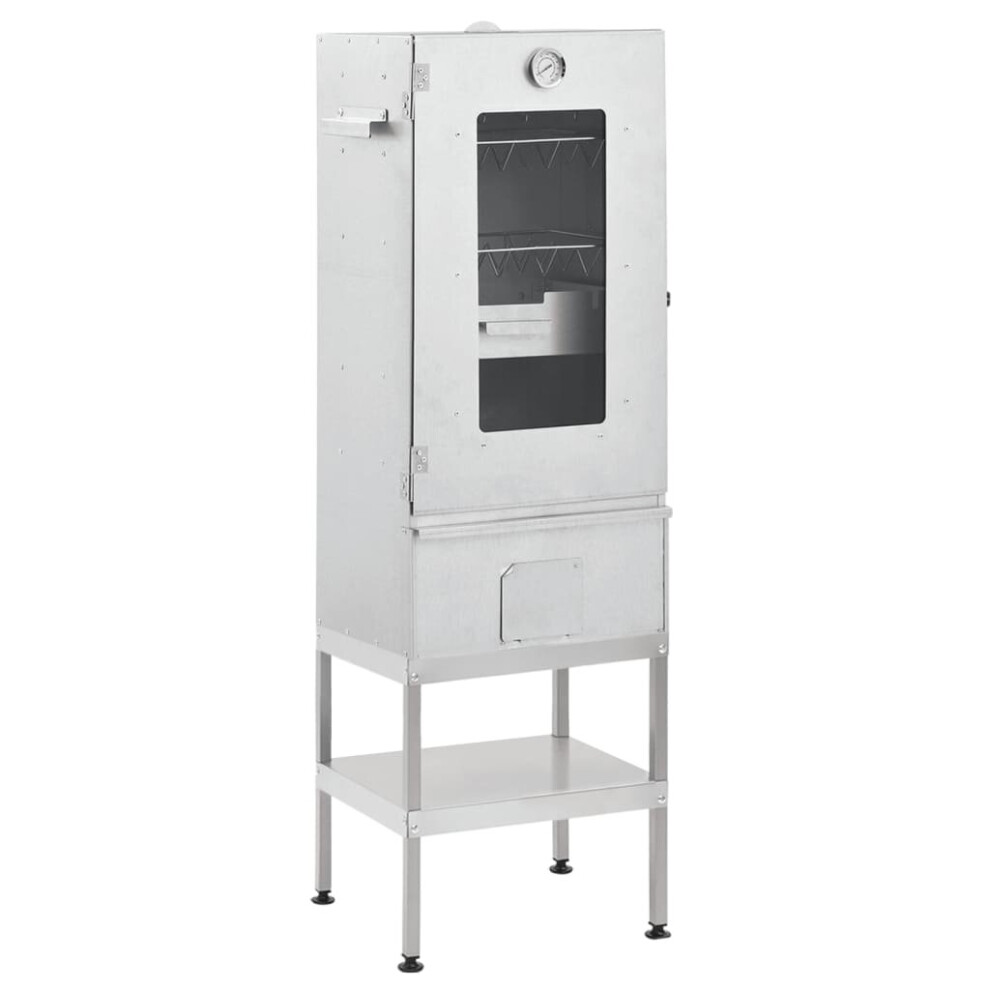Vidaxl (With Window, 44.5 X 29 X 83 Cm 2 Piece) Bbq Oven Smoker Barbeque Grill Bbq Smoker Smokehouse Galvanised Steel