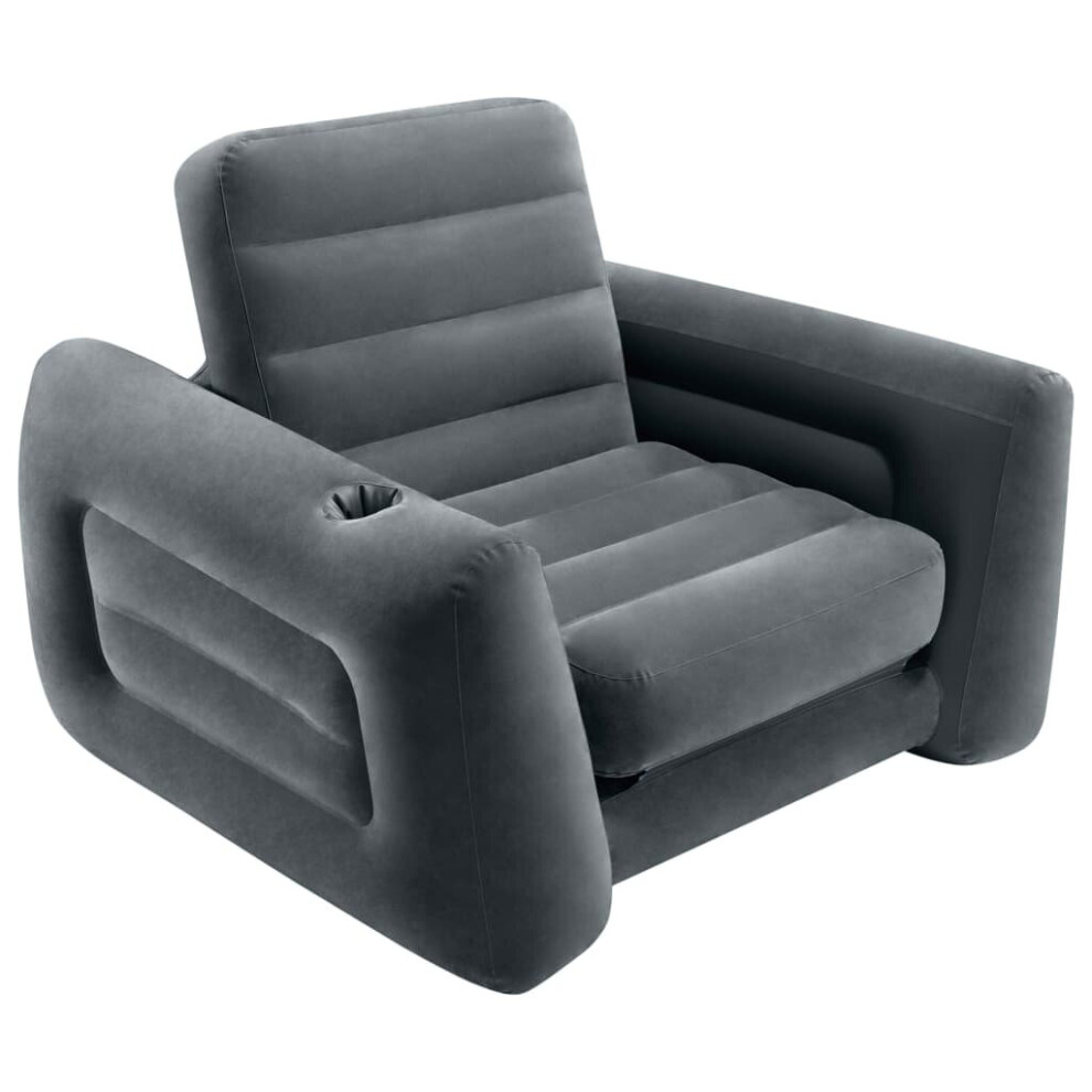 Intex Pull-out Chair Lounge Chair Camping Chair Inflatable Armchair Dark Grey