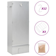 (without window, 44.5 x 29 x 110 cm 1 piece) vidaXL BBQ Oven Smoker Barbeque Grill BBQ Smoker Smokehouse Galvanised Steel