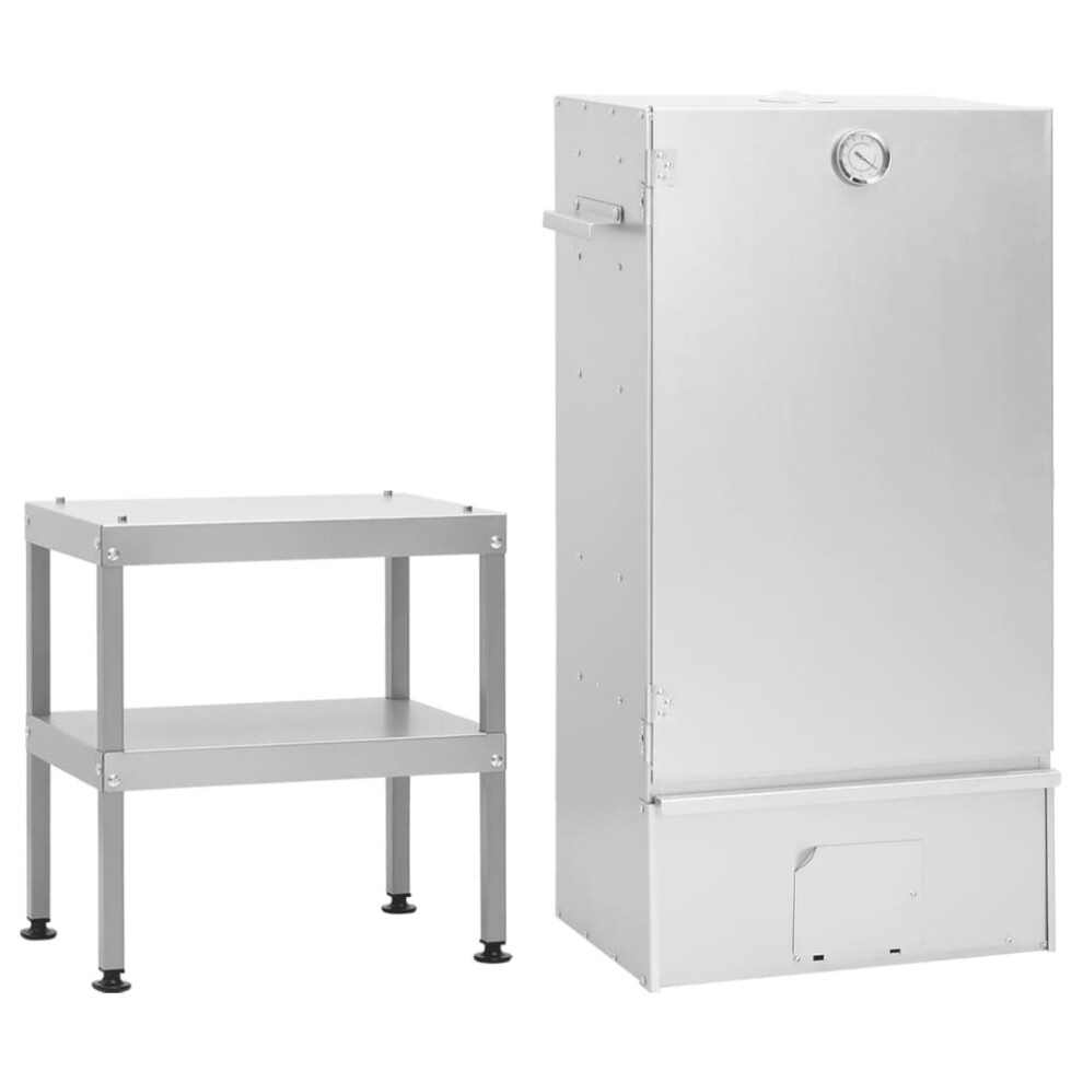 Vidaxl (Without Window, 44.5 X 29 X 83 Cm 2 Piece) Bbq Oven Smoker Barbeque Grill Bbq Smoker Smokehouse Galvanised Steel
