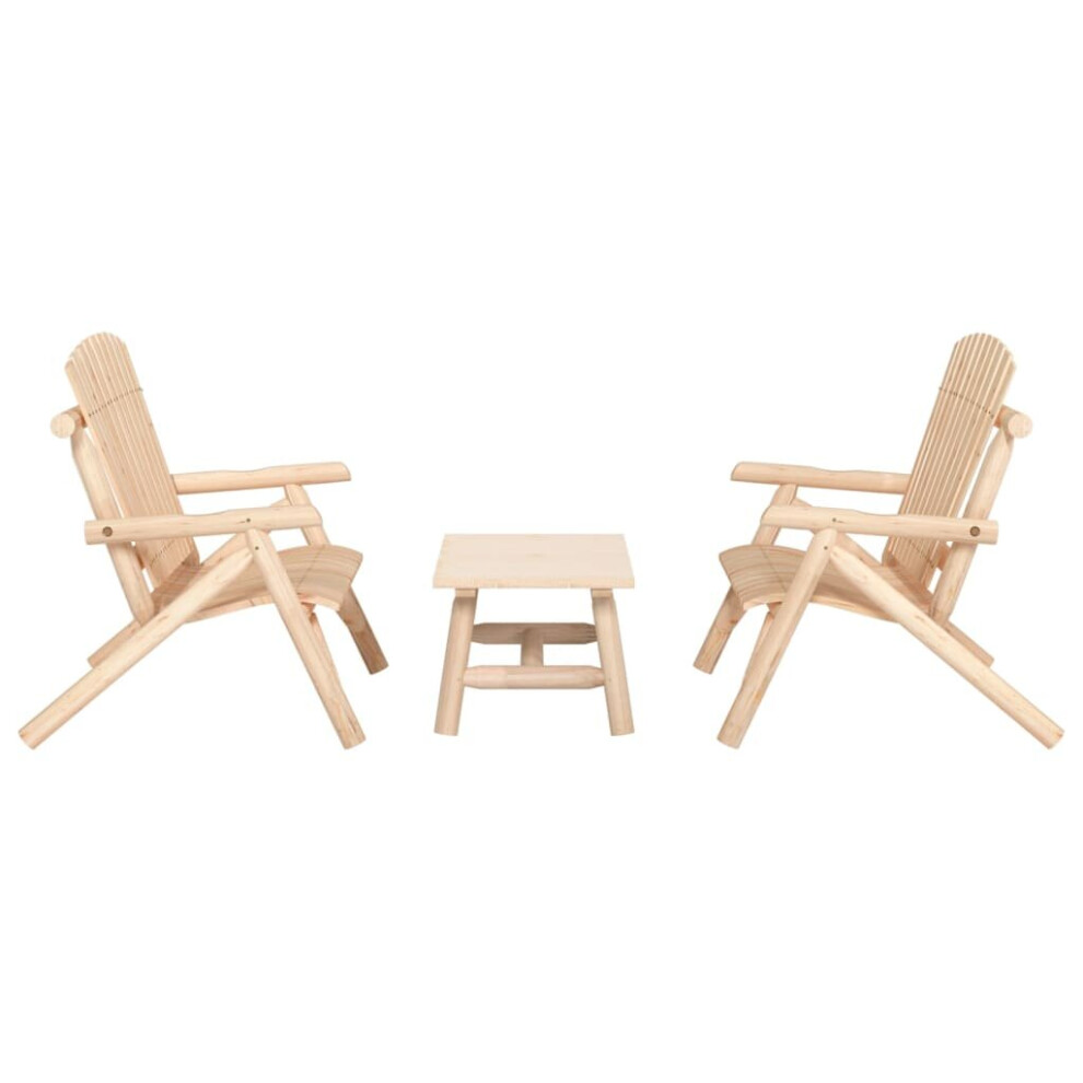 Vidaxl (Brown, 2X Bench + Table) Garden Lounge Set Wooden Outdoor Table And Chairs Solid Wood Spruce