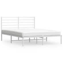 (white, 120 x 190 cm/with headboard) vidaXL Metal Bed Frame with Headboard Bed Base Mattress Foundation Bedstead