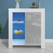 (Grey) Hampton & Stewart LED Cabinet 2 Glass Shelves