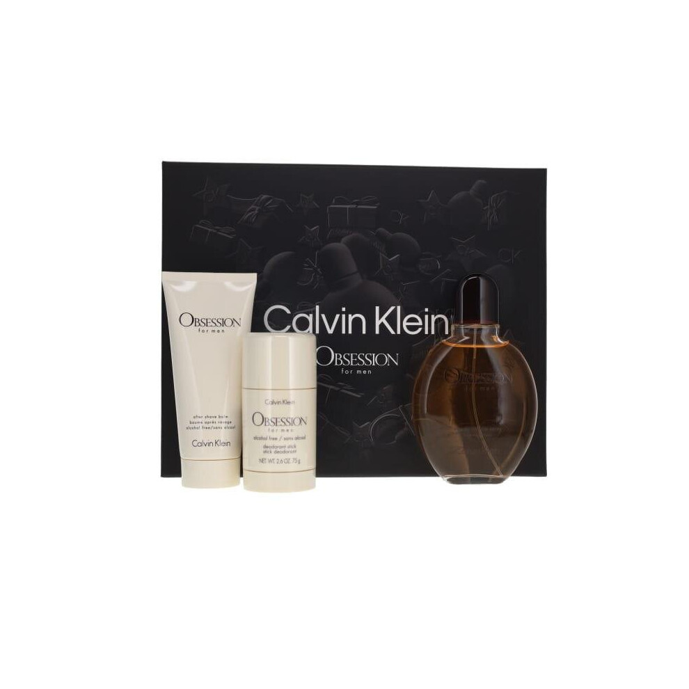 Calvin Klein Obsession For Men Gift Set Eau De Toilette 125ml + Aftershave Balm 75ml + Deodorant Stick 75g