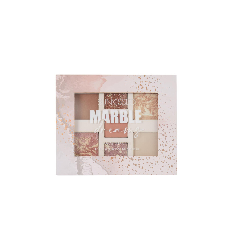 Sunkissed Marble Dreams Face Palette - 2g Eyeshadow, 2 x 2g Textured Eyeshadow, 3.3g Baked Blusher, 3.3g Bronzing Powder, 3.3g Baked Highlighter, 3.3g