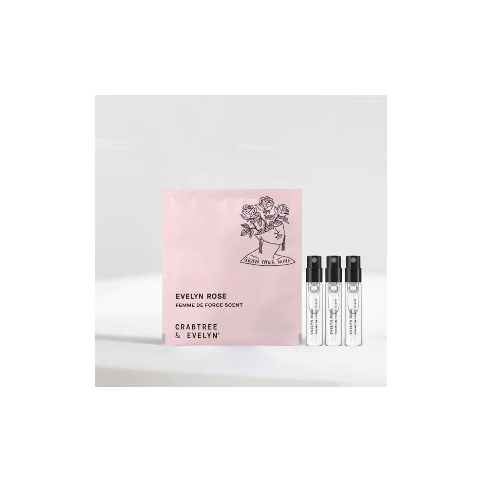 3x CRABTREE Evelyn Rose Femme De Force Scent Sample Size (3 x 2 ml)