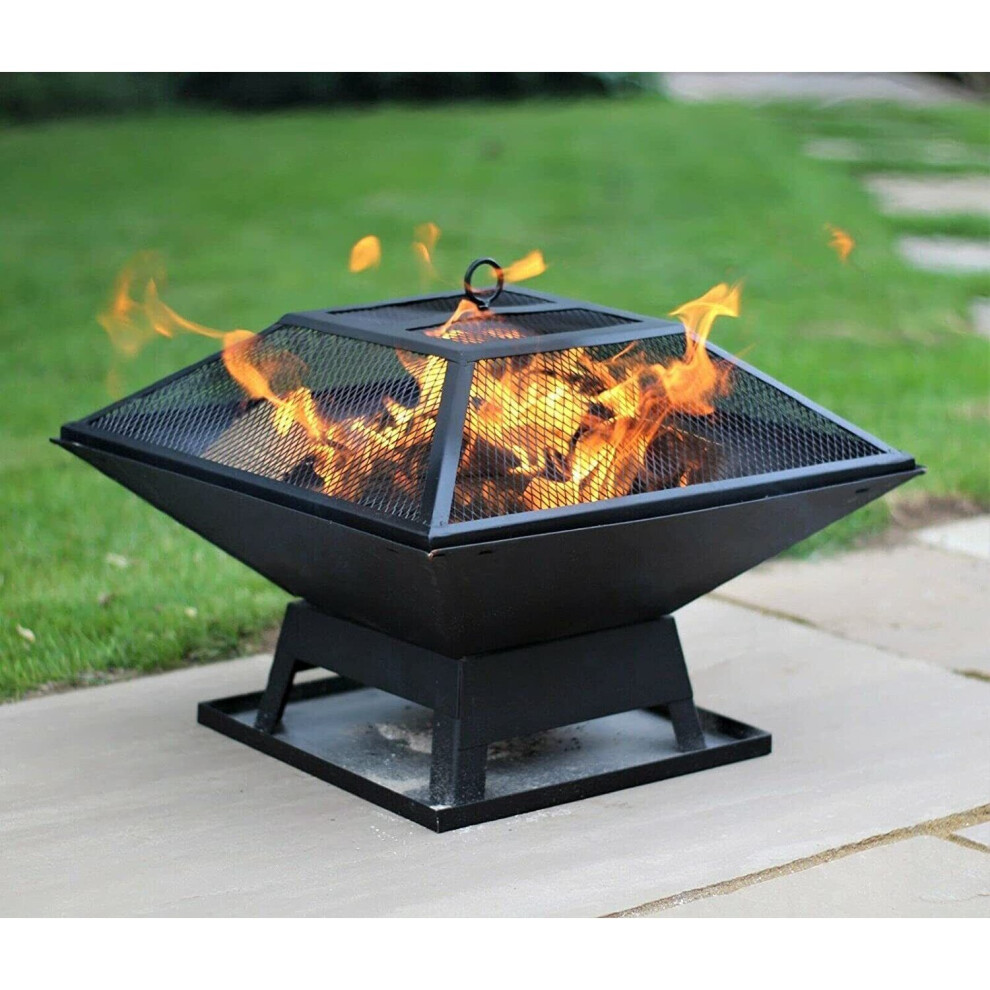 Fire Pit Stove Patio Heate With BBQ Grill Outdoor