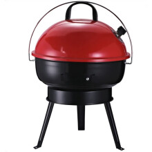 Metal Portable Charcoal Grill Red BBQ