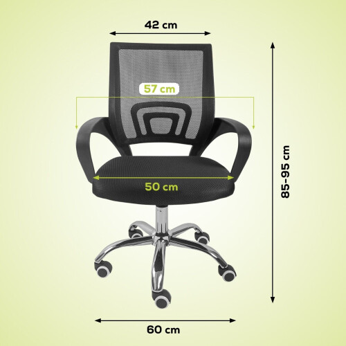Home Office Chair Adjustable with Arms for Work Study Black 1