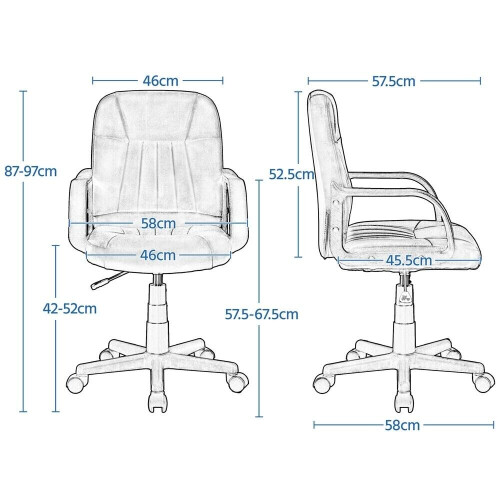 Adjustable Executive Desk Chair for Home Work Black 1