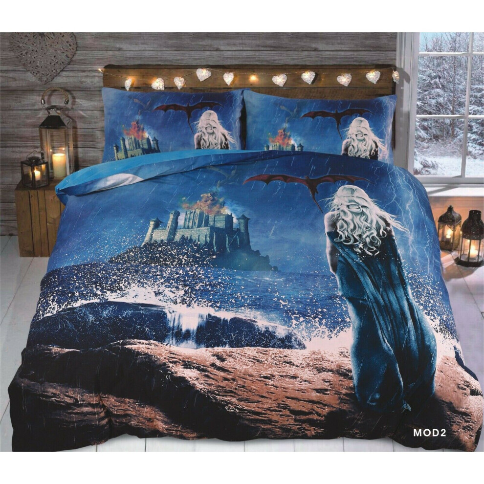 (3D Mother of Dragon 2, King) 3D Animal Print Bedding Quilt Cover Duvet Set