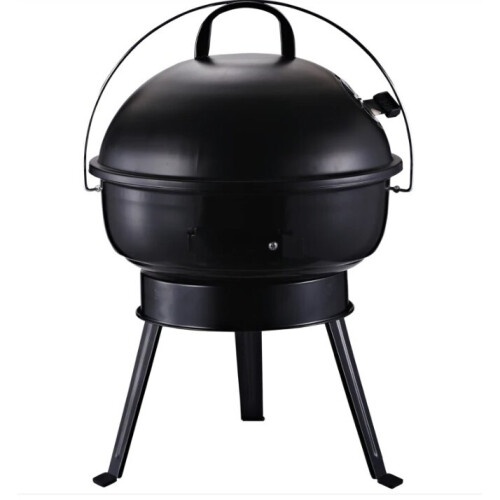 Metal Portable Charcoal Grill Black BBQ