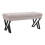 Living And Home (Beige) Mid Century Metal Upholstered Bench 4