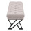Living And Home (Beige) Mid Century Metal Upholstered Bench 5
