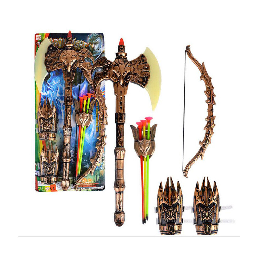 Yetp Star ( B (Axe+Bow+Arrow)) Knight's Sword And Shield Set - Medieval War Toy Role Play Kids Battle