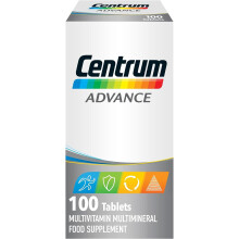 Centrum Advance Multivitamin & Mineral Tablets, 24 Essential Nutrients Including Vitamin D, Complete Multivitamin Tablets, 100 Tablets