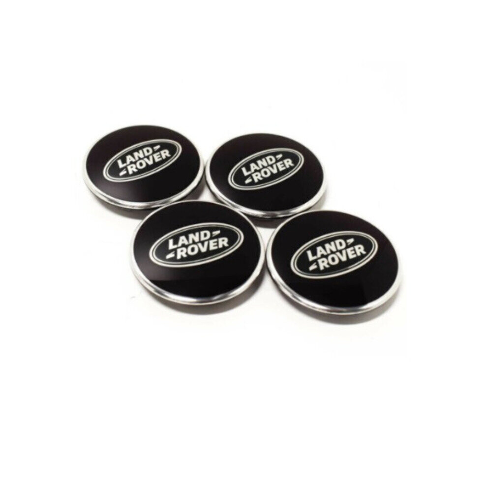 Paktoo 4Pcs 63Mm Land Rover Emblem Badge Car Wheel Center Hub Caps Black