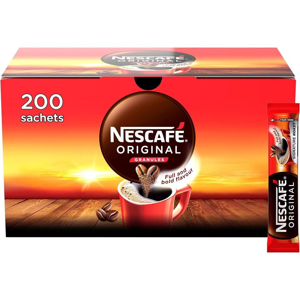 NESCAFE Original Instant Coffee Sachets - 200 x 1.8g Sticks