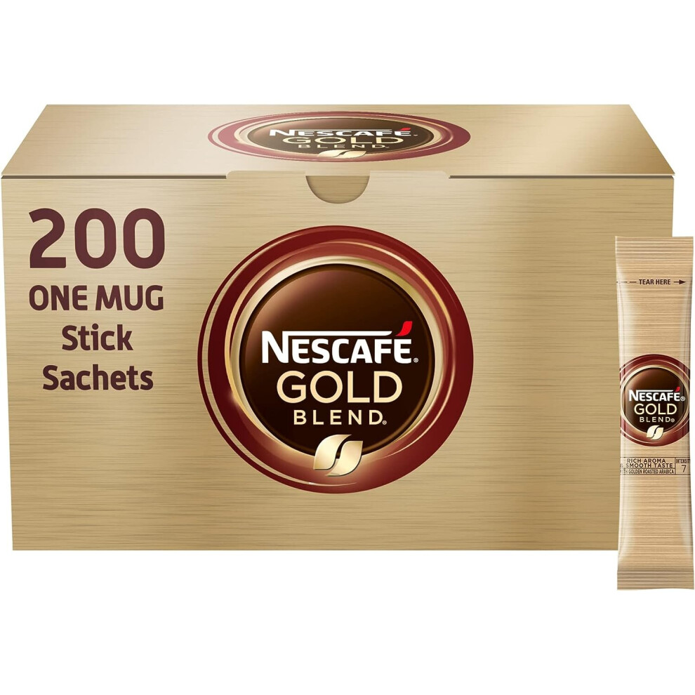 NESCAFE Gold Blend Instant Coffee Sachets - 200 x 1.8g Sticks