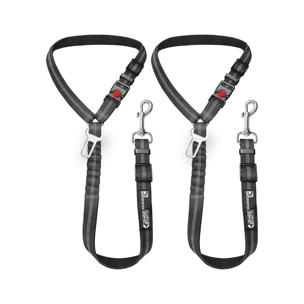 Headrest dog car seat belt 2 Pack Adjustable Durable Headrest Pet Safety Harness Restraint with Elastic Nylon Bungee Buffer