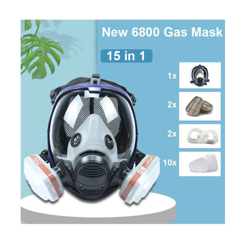 6800 Spray Painting Mask 15in1 Full Face Chemical Gas Vapor Respirat