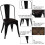 Casart Set of 4 Dining Chair Stackable Bistro Chair Bar Stool w/High Backrest 4