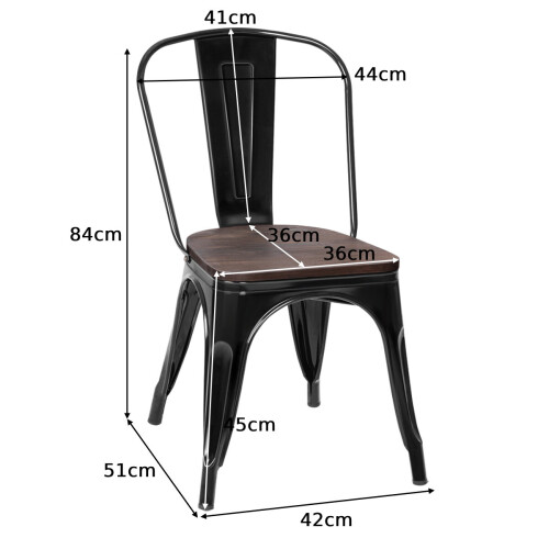 Casart Set of 4 Dining Chair Stackable Bistro Chair Bar Stool w/High Backrest 1