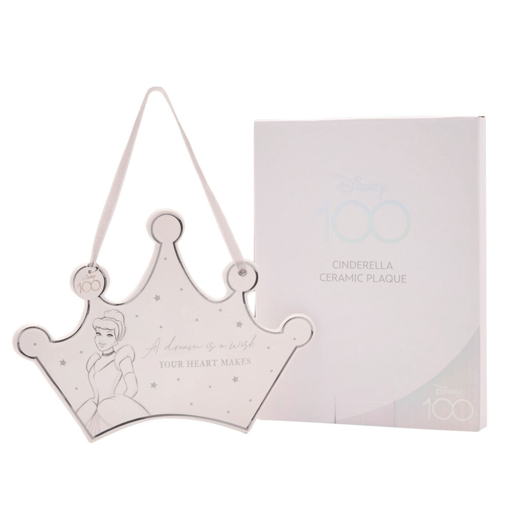 Disney 100 Cinderella White Hanging Plaque Princess Home Decoration