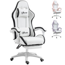 Vinsetto Racing-Style Gaming Chair with 135 Recline, Pull-Out Footrest, PU Leather, Adjustable Height (Black) 921-618V71WT