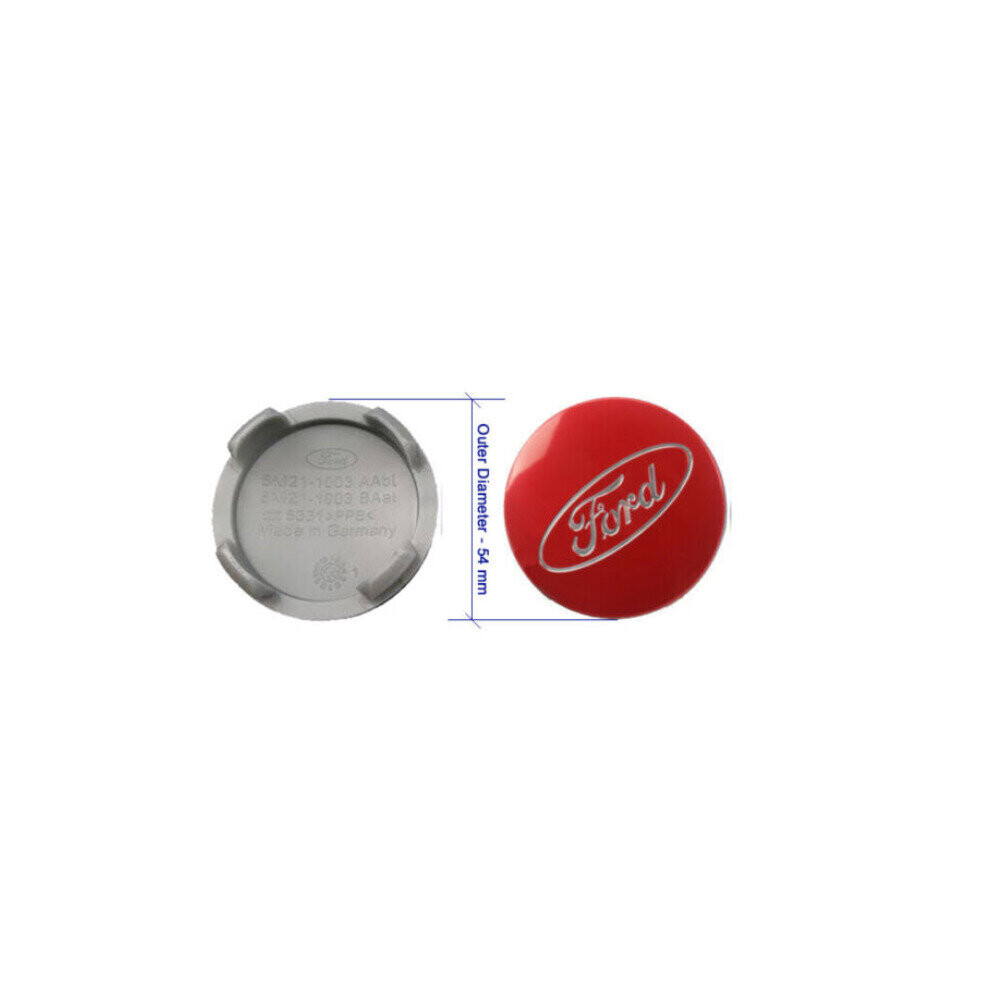 4Pcs Ford Wheel Center Caps Hub Badges Emblem 54Mm Red 4754135864193
