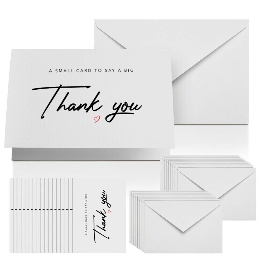 ( 36 units (2 x 18pk)) 18-36 Pack Thank You Cards with Envelopes | A6 Thankyou Notes Birthday Wedding