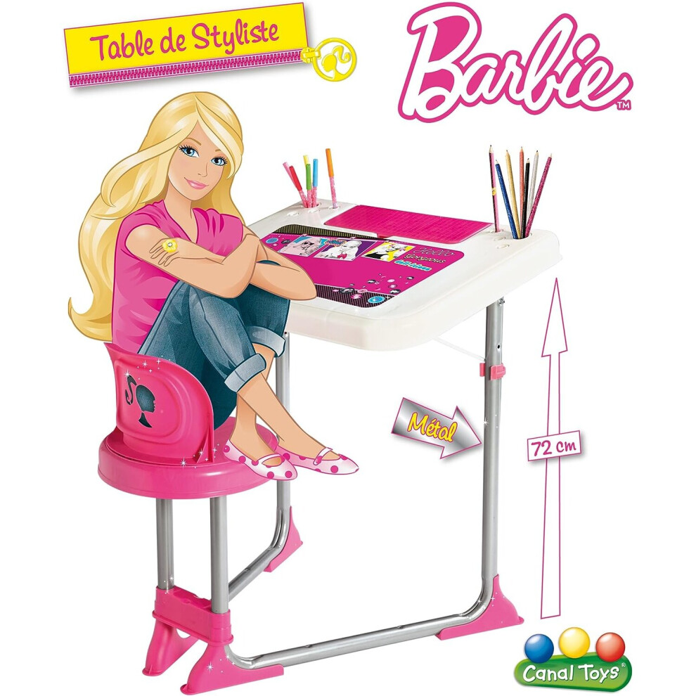 Barbie Princess Activity Creation Desk Table with Stool