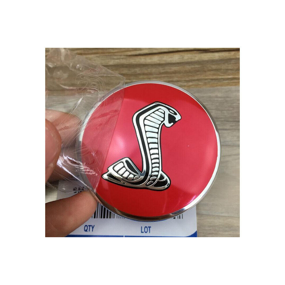 4Pcs 54Mm Wheel Centre Hub Cap Cobra Shelby Badge Emblem For Ford Red 4754135864209