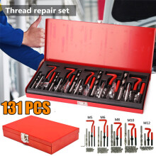 131Pcs METRIC Helicoil Thread Repair Kit M5-M12 Twist Drill Bits