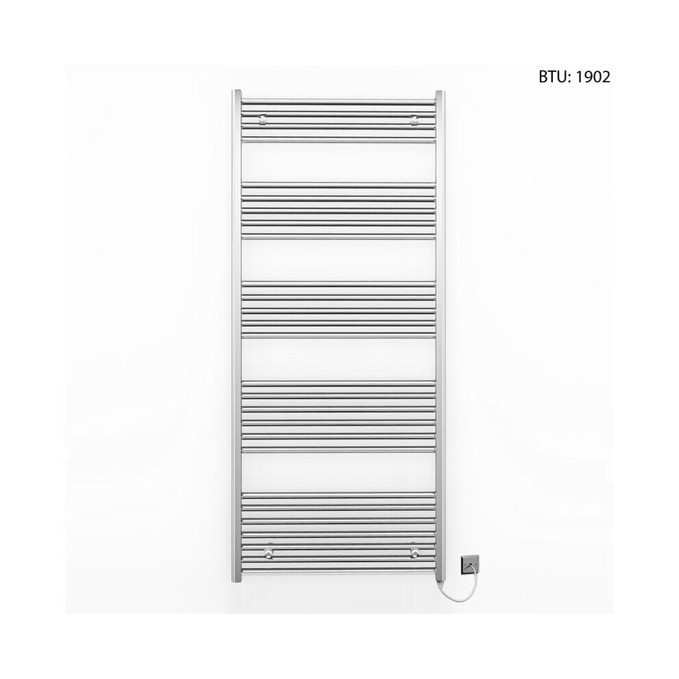 (600 X 1600Mm (Btu: 1,902)) Chrome Electric Bathroom Towel Rail Radiator 5056616533628