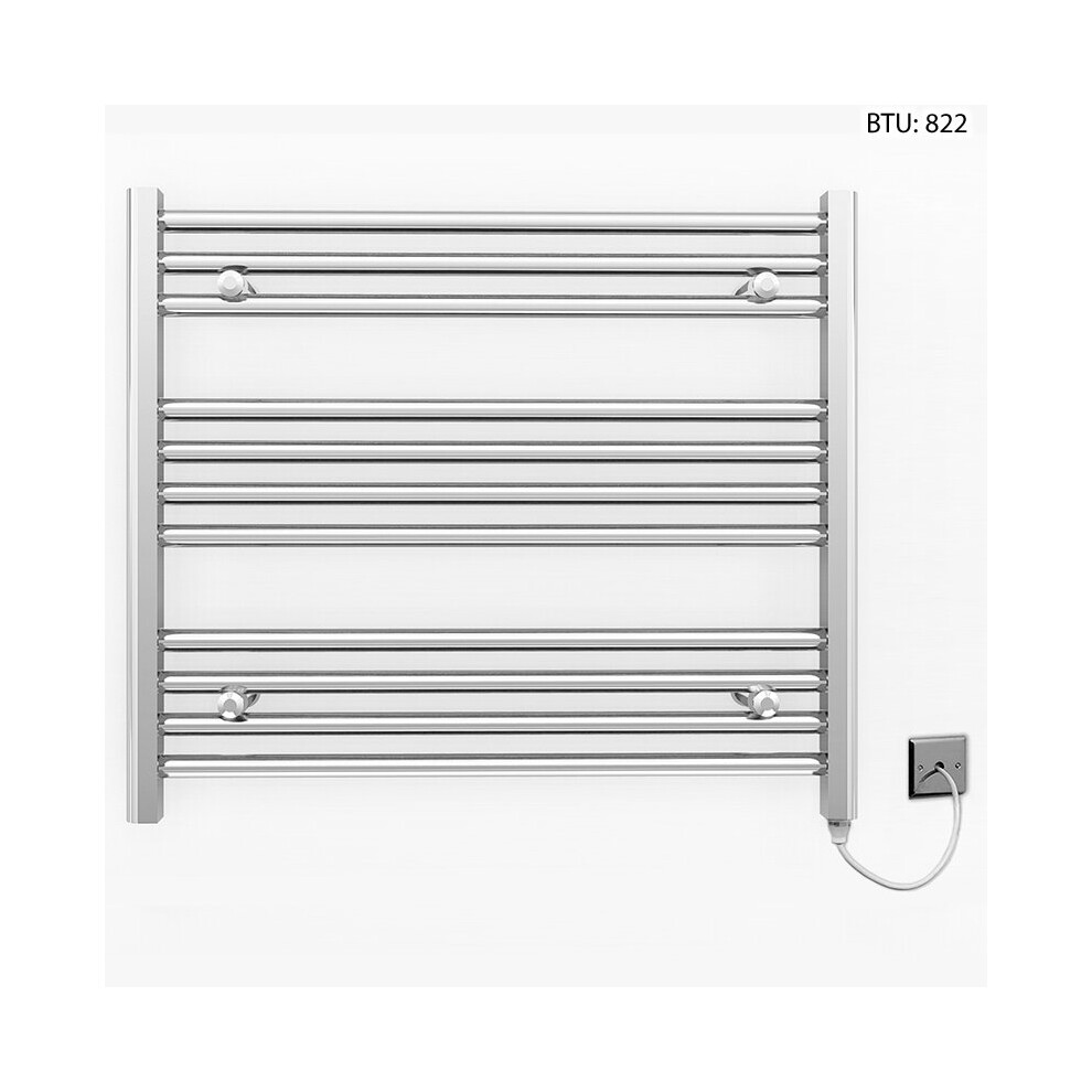 (700 X 600Mm (Btu: 822)) Chrome Electric Bathroom Towel Rail Radiator 5056616533642