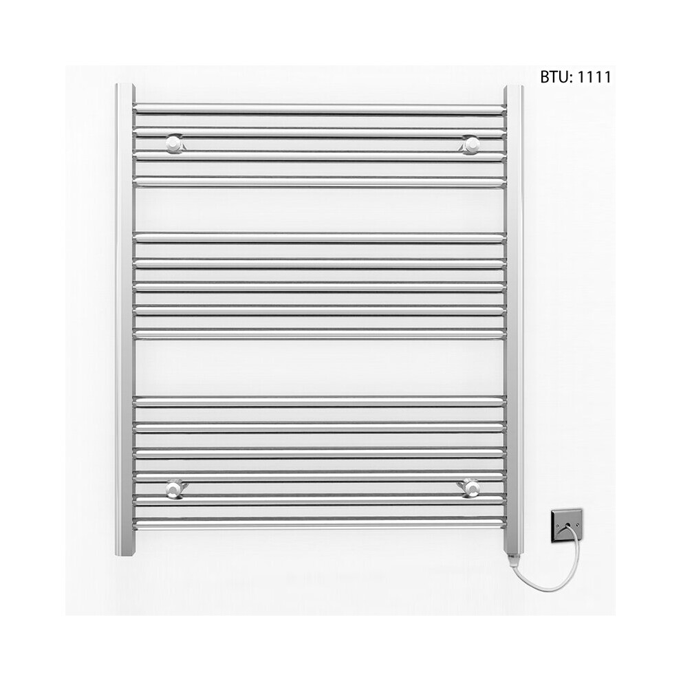 (700 x 800mm (BTU: 1,111)) Chrome Electric Bathroom Towel Rail Radiator