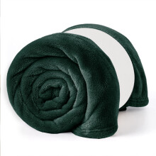 (Green, Double: 150 cm x 200 cm) 310 GSM Blanket Fleece Single Double King Super King Size Bed Throw Sofa Mink Blanket