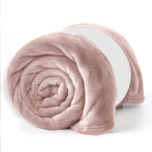 (Pink, Double: 150 cm x 200 cm) 310 GSM Blanket Fleece Single Double King Super King Size Bed Throw Sofa Mink Blanket