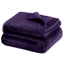 (Purple, King: 200 cm x 240 cm) 310 GSM Blanket Fleece Single Double King Super King Size Bed Throw Sofa Mink Blanket
