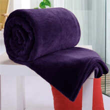 (Purple, Single: 130 cm x 150 cm) 310 GSM Blanket Fleece Single Double King Super King Size Bed Throw Sofa Mink Blanket