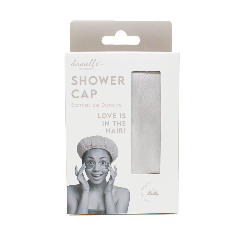 Danielle Creations Grey Shower Cap Waterproof Accessory Pale Bath Hat Reusable Beauty