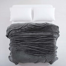 (Grey, Super King: 230 cm x 270 cm) 310 GSM Blanket Fleece Single Double King Super King Size Bed Throw Sofa Mink Blanket