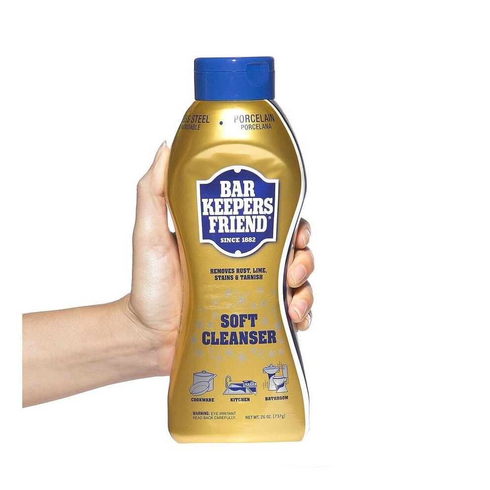 Bar Keepers Friend Soft Cleanser Multipurpose Cleaner & Rust Stain Remover for Stainless Steel, Porcelain, Ceramic Tile, Copper, Brass,