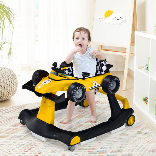 Casart Baby Walker 4-in-1 Foldable Push Walker with Adjustable Height & Speed